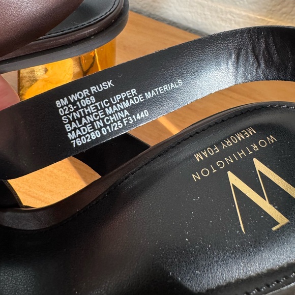 NWT Worthington Womens Rusk Heeled Sandals Brown/Gold Size 8 - Picture 8 of 10